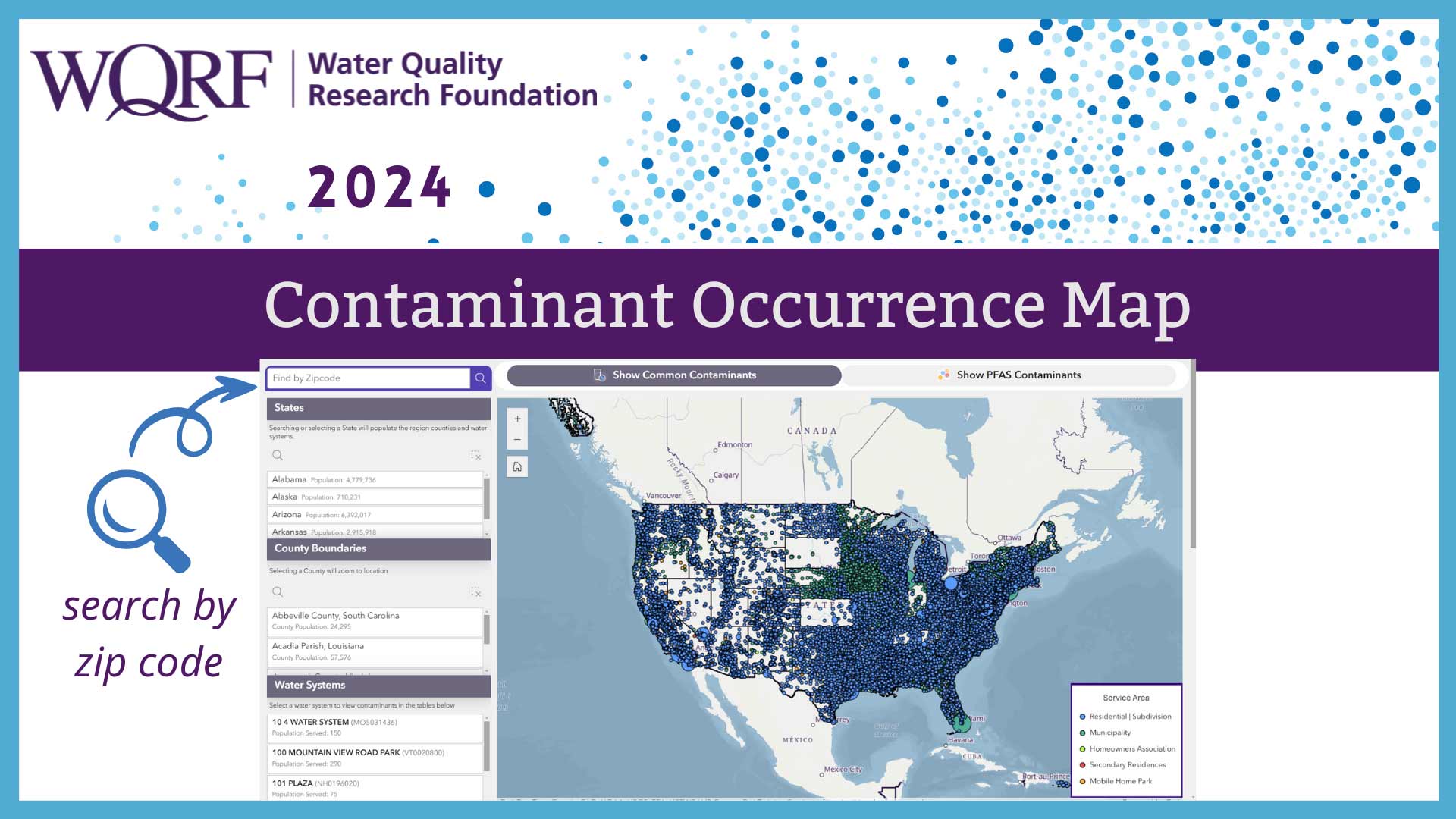 WQRF Contaminant Occurrence Map